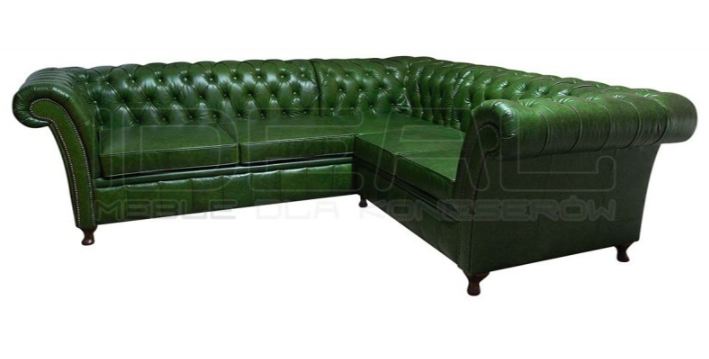 narożnik chesterfield w skórze